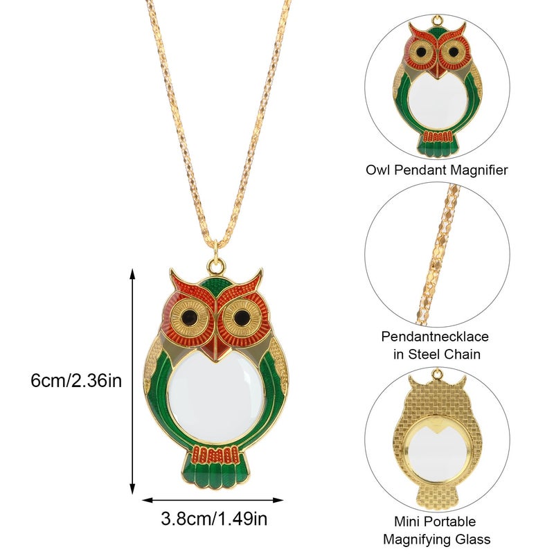 Rongon 10X Jewelers Loupe Pocket Small Magnifying Glass with Necklace Owl Magnifier Glass Reading Magnifier for Women's Jewelry Accessories, Book, Newspaper, Gems, Stamps, Map - Image 5
